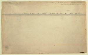 Rysunek, Flota poławiaczy makreli, Mount Desert, Maine, 19 sierpnia 1850 r. autorstwa Frederic Edwin Church