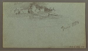 Rysunek, pływająca góra lodowa, prawdopodobnie czerwiec 1874 r. autorstwa Frederic Edwin Church
