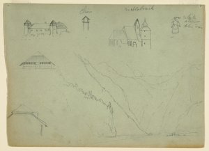 Rysunek, Z Salzkammergut, Austria i Konigssee, niedaleko Berchtesgaden, Bawaria, lipiec 1868 r. autorstwa Frederic Edwin Church