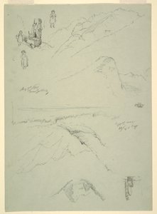 Rysunek z "okolic Golling", Austria, 5 sierpnia 1868 r. autorstwa Frederic Edwin Church