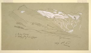 Rysunek z Alp Berneńskich, Bel Arp, sierpień 1868 r. autorstwa Frederic Edwin Church