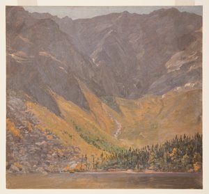 Rysunek, Great Basin, Mount Katahdin, Maine, przed 1878 r. autorstwa Frederic Edwin Church