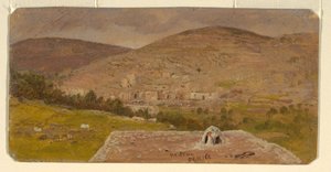 Rysunek, Hebron, widok ogólny, luty 1868 r. autorstwa Frederic Edwin Church