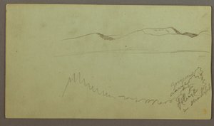 Rysunek przedstawiający pasmo wzgórz na równinie, prawdopodobnie 1868 r. autorstwa Frederic Edwin Church