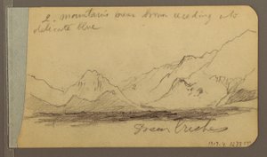 Rysunek, Wzgórza i pasma górskie; Verso: Droga w lesie, 1889 r. autorstwa Frederic Edwin Church