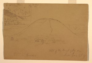 Rysunek, Wzgórze Świątyni Słońca, Quito, Ekwador, 23 czerwca 1857 r. autorstwa Frederic Edwin Church