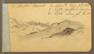 Rysunek, Wzgórza; Verso: Głowa, 1889 autorstwa Frederic Edwin Church