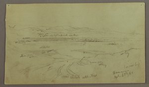 Rysunek, Wzgórza i równiny, 29 kwietnia 1868 r. autorstwa Frederic Edwin Church