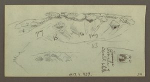 Rysunek, Wzgórza z głazami, prawdopodobnie 1868 r. autorstwa Frederic Edwin Church