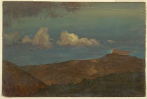Rysunek, pagórkowaty krajobraz, 1865 r. autorstwa Frederic Edwin Church