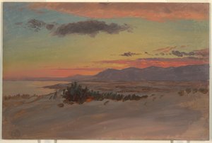 Rysunek, Dolina Hudson zimą, patrząc na południowy zachód od Olany, 1870-80 autorstwa Frederic Edwin Church