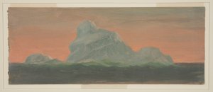 Rysunek, Góra lodowa na tle wieczornego nieba, czerwiec 1859 r. autorstwa Frederic Edwin Church