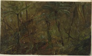 Rysunek, W lesie Jamacia, Indie Zachodnie, 1865 r. autorstwa Frederic Edwin Church