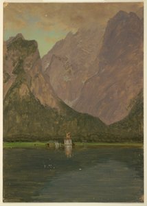 Rysunek, Koenigsee, niedaleko Berchtesgaden, Bawaria, 1868 r. autorstwa Frederic Edwin Church