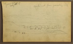 Rysunek, Pejzaż, Guayaquil, Ekwador, 21 maja 1857 r. autorstwa Frederic Edwin Church