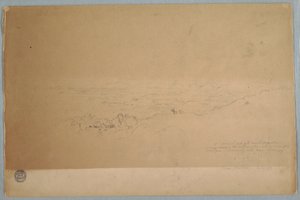 Rysunek, Krajobraz w pobliżu Melgar, Kolumbia, lipiec 1853 r. autorstwa Frederic Edwin Church