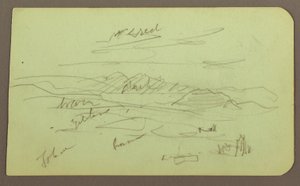 Rysunek, Pejzaż, Toluca; Verso: Góra, Kościół, 1883 autorstwa Frederic Edwin Church