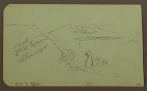 Rysunek, Pejzaż, Toluca; Verso: Góra, Kościół, 1883 autorstwa Frederic Edwin Church