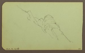 Rysunek, pejzaż; Verso: zbocze góry, 1883 r. autorstwa Frederic Edwin Church