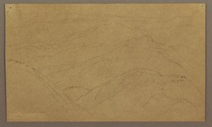 Rysunek, krajobraz; Verso: Drzewo w krajobrazie, niebo, maj-sierpień 1865 r. autorstwa Frederic Edwin Church