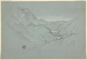 Rysunek, Pejzaż z Alp, sierpień-wrzesień 1868 r. autorstwa Frederic Edwin Church