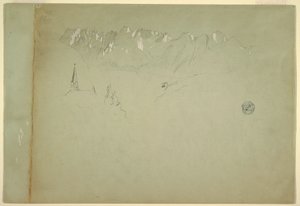 Rysunek, Pejzaż z austriackich Alp, 1868 autorstwa Frederic Edwin Church