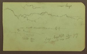 Rysunek, Pejzaż "w pobliżu Lagos"; Verso: Pejzaż, 1883 r. autorstwa Frederic Edwin Church