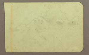 Rysunek, Krajobraz z chmurami; Verso: Góra, 1883 r. autorstwa Frederic Edwin Church