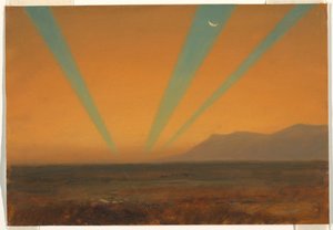 Rysunek, Krajobraz z zachodem słońca, 1860-70 autorstwa Frederic Edwin Church