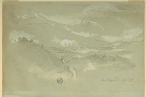 Rysunek, Pejzaże, okolice Berchtesgaden, 1868 r. autorstwa Frederic Edwin Church