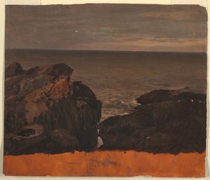 Rysunek, wybrzeże Maine, ok. 1850 r. autorstwa Frederic Edwin Church