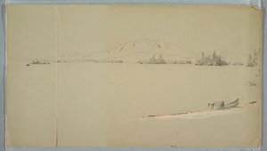 Rysunek, jezioro Millinocket, Maine, wrzesień 1878 r. autorstwa Frederic Edwin Church