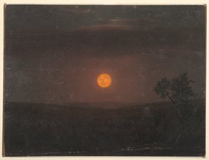 Rysunek, światło księżyca, farma Churcha, ok. 1865 r. autorstwa Frederic Edwin Church