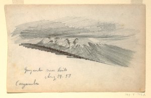 Rysunek, góra Cayambe, Ekwador, 29 sierpnia 1853 r. autorstwa Frederic Edwin Church