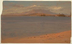 Rysunek przedstawiający górę Katahdin z jeziora Millinocket, 1878 r. autorstwa Frederic Edwin Church
