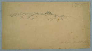 Rysunek, Góra Pichincha z Chillo, Ekwador, 26 czerwca 1857 r. autorstwa Frederic Edwin Church
