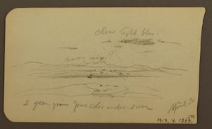 Rysunek, Krajobraz górski, postać; Verso: Krajobraz, 30 kwietnia 1885 r. autorstwa Frederic Edwin Church
