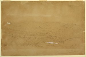 Rysunek, Krajobraz górski w pobliżu Guanojo i Guaranda, Ekwador, 10 czerwca 1857 r. autorstwa Frederic Edwin Church