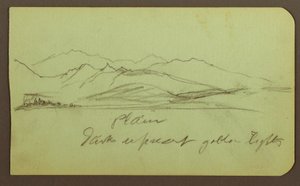 Rysunek, Pejzaż górski; Verso: Pejzaż górski, postać, 1883 autorstwa Frederic Edwin Church