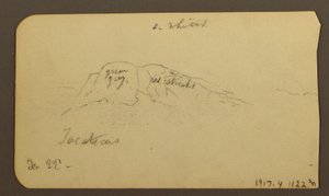 Rysunek, górskie krajobrazy; Verso: zbocze góry, Tocatecas, 22 grudnia 1884 r. autorstwa Frederic Edwin Church