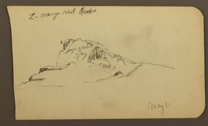 Rysunek, Szczyt górski; Verso: Rugged Range, 1 maja 1885 r. autorstwa Frederic Edwin Church