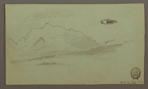 Rysunek, Szczyty górskie, prawdopodobnie 1868 r. autorstwa Frederic Edwin Church