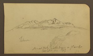 Rysunek, pasmo górskie, Toluca; Verso: pasmo górskie, Toluca, 7 stycznia 1885 r. autorstwa Frederic Edwin Church