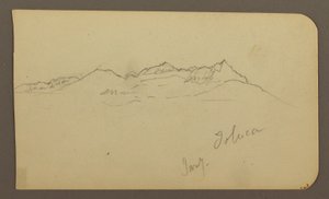 Rysunek, pasmo górskie, Toluca; Verso: Steeple, pasmo górskie, Toluca, 7 stycznia 1885 r. autorstwa Frederic Edwin Church