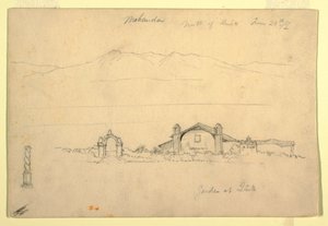 Rysunek, pasmo górskie z Mohandą, na północ od Quito (), 24 czerwca 1857 r. autorstwa Frederic Edwin Church