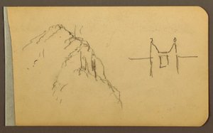 Rysunek, Mountain Side, wieżyczka; Verso: Mountain Side, 1889 r. autorstwa Frederic Edwin Church
