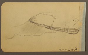 Rysunek, Mountain Side, wieżyczka; Verso: Mountain Side, 1889 r. autorstwa Frederic Edwin Church