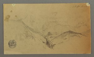 Rysunek, Studium góry, prawdopodobnie 1868 autorstwa Frederic Edwin Church