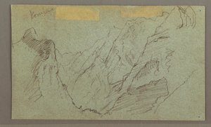 Rysunek, dolina górska, prawdopodobnie 1868 r. autorstwa Frederic Edwin Church