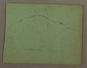 Rysunek, Góra przy brzegu, prawdopodobnie 1856 r. autorstwa Frederic Edwin Church